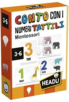 Headu Conto Con I Numeri Tattili Montessori Tocca E Scopri I Numeri E Le Quantità It55089 Gioco Educativo Per Bambini 3-6 Anni Made In Italy