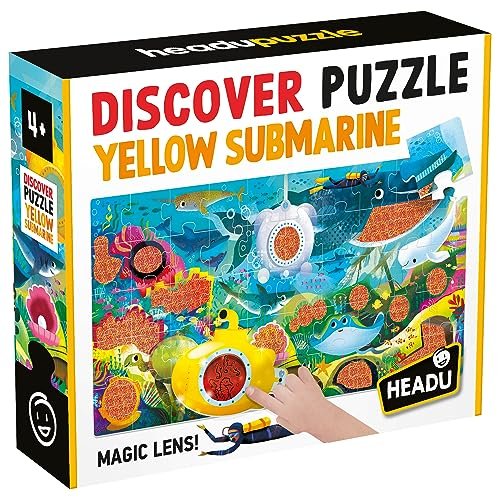Headu Discover Puzzle Yellow Submarine Gioca e Scopri con il Magico Sottomarino Mu55324 Puzzle Educativi per Bambini età 4+ Made in Italy