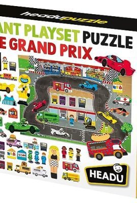Headu Giant Playset Puzzle The Gran Prix Puzzle Gigante con Sagomine Playset Mu55539 Puzzle Educativi per Bambini Età 3+ Made in Italy