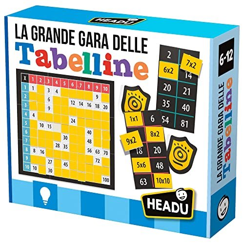 Headu Grande Gara Delle Tabelline Chi È Più Veloce A Fare I Calcoli? It25428 Gioco Educativo Per Bambini 6-10 Anni Made In Italy