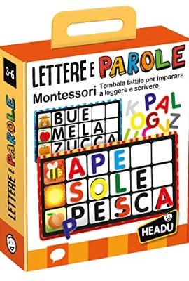 Headu Lettere E Parole Montessori New Tombola Tattile Per Imparare A Leggere E Scrivere It53870 Gioco Educativo Per Bambini 3-6 Anni Made In Italy