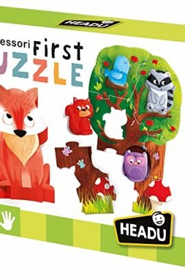 Headu Montessori First Puzzle The Forest Grandi Pezzi E Grandi Sagome Di Legno It20133 Puzzle Educativi Per Bambini Età 2+ Made In Italy