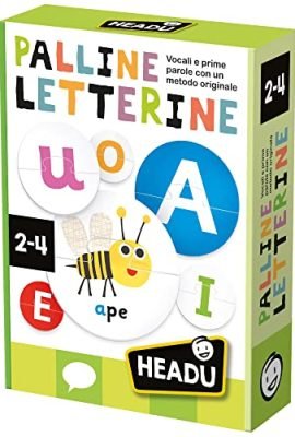 Headu Palline Letterine Vocali E Prime Parole Con Un Metodo Originale It54952 Gioco Educativo Per Bambini 2-4 Anni Made In Italy