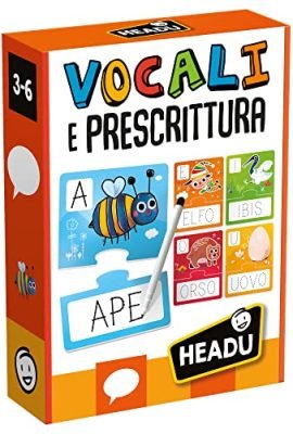 Headu Vocali E Prescrittura Scrivo Leggo E Gioco It51654 Gioco Educativo Per Bambini 3-6 Anni Made In Italy