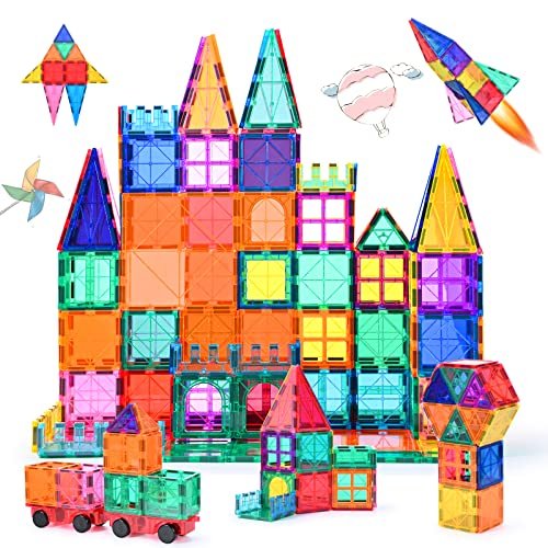 Katiago Costruzioni Magnetici per Bambini 100 pezzi 3D Costruzioni Magnetiche Blocchi Magneti Bambini Stem Creatività Giocattoli Educativi Regali per Oltre 3 anni (100 psc)