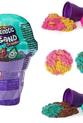 Kinetic Sand, Coni Gelato a Sorpresa, 113gr di Sabbia Naturale profumata in 2 Colori - dai 3 Anni