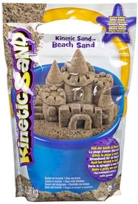 Kinetic Sand Sacchetto Sabbia Beach Sabbia cinetica 1.3kg Sabbia magica Sabbia colorata marrone Sabbia effetto bagnasciuga Giocattoli per bambini e bambine 3 anni