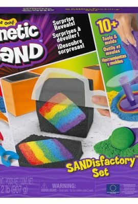 Kinetic Sand, Sandisfactory Set with 2lbs of Colored And Black, Includes Over 10 Tools, Made with Natural Sand, Play Sand Sensory Toys for Kids Aged 3 And Up