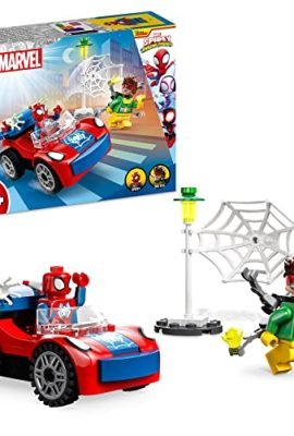LEGO 10789 Marvel L’Auto di Spider-Man e Doc Ock, Idea Regalo di Natale, Giocattolo di Spidey e i Suoi Fantastici Amici, Giochi per Bambini dai 4 Anni con Mattoncini Fosforescenti