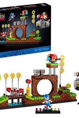 LEGO 21331 Ideas Sonic the Hedgehog - Green Hill Zone, Set da Collezione per Adulti, Cultura Pop Anni '90, Include il Personaggio del Dr. Eggman con Eggmobile, Idea Regalo per Uomo o Donna