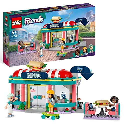 LEGO 41728 Friends Ristorante nel Centro di Heartlake City, Giochi per Bambini 6 Anni, Idea Regalo di Compleanno con Mini Bamboline Liann, Aliya e Charli, Personaggi Serie 2023