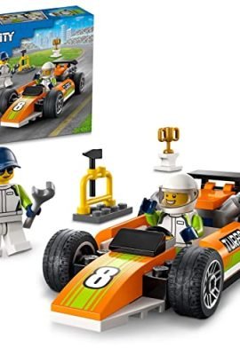 LEGO 60322 City Great Vehicles Auto da Corsa, Macchina Giocattolo Stile Formula 1 con 2 Minifigure, Giochi per Bambini e Bambine dai 4 Anni in su