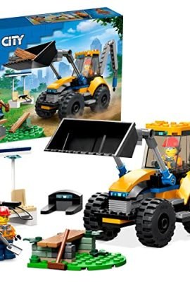 LEGO 60385 City Scavatrice Per Costruzioni, Escavatore Giocattolo Con Minifigure, Giochi Per Bambini E Bambine Da 5 Anni, Idea Regalo Di Compleanno