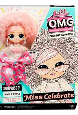 LOL Surprise OMG Present Surprise Series 2 Bambola alla moda - MISS CELEBRATE - Con 20 sorprese tra cui abiti, scarpe, accessori e altro - Da collezione - Età: 4+ anni