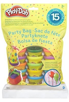 Play-Doh Party Bag, 18367EU4, Dai due anni in su, Contiene: 15 vasetti di pasta da modellare da 28 grammi ciascuno, 16 adesivi colorati