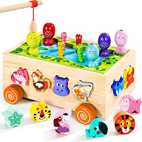 Gioco Magnetico Labirinto Montessori In Legno Per Bambini 2-6 Anni – Penna Magnetica, Perline Colorate, Giocattolo Educativo Portatile
