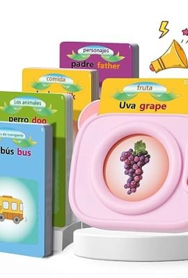 Talking Flash Cards Schede Flash Cards Parlanti Flash Cards Flash Cards Bambini Giocattoli Educativi per Bambini 2 3 4 5 6 Anni Autismo Giochi Regali di Compleanno per Bambini Giochi Montessori(Rosa)