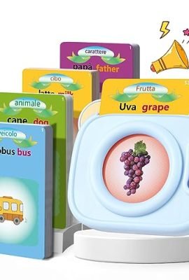 Talking Flash Cards Schede Parlanti Giocattoli per Bambini Educativi 2 3 4 5 6 Anni, Autismo, Giochi per Compleanno Montessori(Blu)
