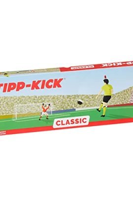 TIPP-KICK Classic 80x47 cm - Il Set Calcio da Tavolo Pronto all'Uso con 2X Giocatori, 2X Portieri, 2X Reti in Plastica, 2X Palloni I Campo in Feltro