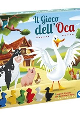 Clementoni-Il Gioco dell'Oca, Giochi da Tavolo Classici di Società per Bambini 6+Anni e Tutta la Famiglia, 2-6 Giocatori con Paperelle in Legno 2 Modalità di Gioco Made in Italy, Lingua Italiana 12927