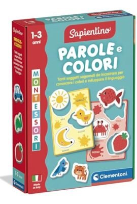Clementoni Montessori - Parole e Colori, Gioco Educativo Metodo Montessoriano, Bambini 1-3 Anni, Impara Colori Primari e Secondari con attività Interattive, Made in Italy, Lingua Italiana, 16849