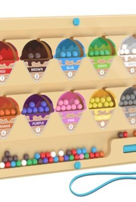 Giochi Montessori 3 4 5 6 Anni, Labirinto Magnetico Bambini di Numeri Colore, Imparare i Colori Gioco di Conteggio Ordinamento, Palline Magnetiche Colorate, Motricità Fine, Regalo per Ragazze Ragazzi