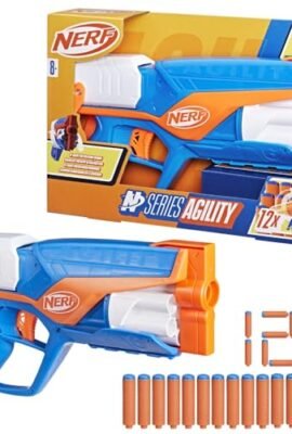 Hasbro Nerf N Series Blaster Agility con Tamburo Rotante da 6 Dardi, Include 1 Blaster di Plastica e 12 Dardi di Gommapiuma, Idea Regalo per Bambini e Bmbine dagli 8 Anni in Su
