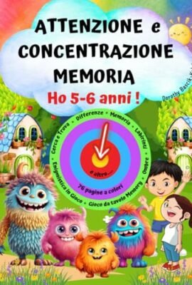 HO 5-6 ANNI ! Libro Attività e Giochi Educativi-Concentrazione, Attenzione, Memoria e Passatempi per Bambini Intelligenti.: Quaderno Esercizi ... Cerca e Trova, Differenze, Logica, Matematica