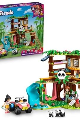 LEGO Friends Il Santuario dei Panda Giocattolo per la Cura degli Animali con Casa sull'Albero, Veicolo ATV, 2 Mini Bamboline e 3 Panda - Giochi Creativi per Bambine da 7 Anni in su - 42648