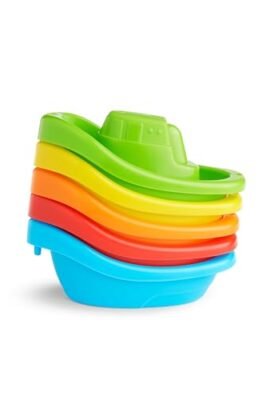 Munchkin Flotta di 5 Barche Giocattolo da Bagno | Giocattoli da Bagno Interattivi e Divertenti per Bambini e Neonati | Facile da Impugnare | Essenziali per Bambini | Confezione da 5