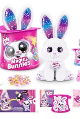 Pets Alive Magic Bunnies di ZURU Peluche magico elettronico e interattivo a sorpresa (White Bunny)
