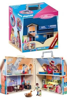 PLAYMOBIL Casa delle Bambole Portatile 70985 con Maniglia per Il Trasporto, Pieghevole, Giocattoli per Bambini dai 4 Anni