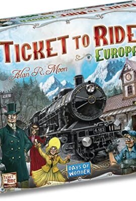 Asmodee - Ticket to Ride Europa, Gioco da Tavolo Avventura Ferroviaria, Divertimento per Famiglie e Giocatori Esperti, Costruisci Reti Ferroviarie - 2-5 Giocatori, 8+ Anni, Edizione in Inglese