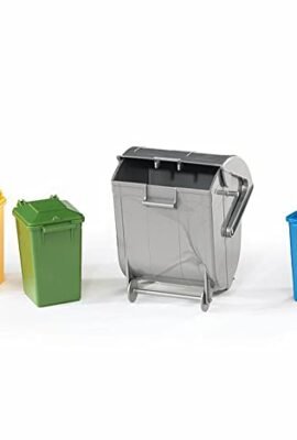 bruder 02607 - Set di pattumiere, 4 cestini, cestini per rifiuti, raccolta rifiuti