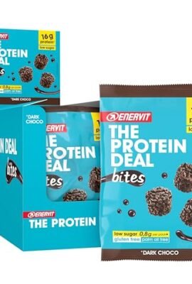 Enervit, The Protein Deal Bites con Cioccolato Fondente, Pacco da 10 Minipack da 53 Grammi, Porzioni Monodose, con 16 Grammi di Proteine per Mantenere il Tono Muscolare, Senza Glutine