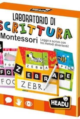 HEADU - Laboratorio di Scrittura Montessori - Leggo e Scrivo con 3 Metodi Divertenti | Giochi Educativi 3 4 5 6 Anni, Gioco Montessori per Imparare a Leggere e Scrivere, Regalo Bambina Regalo Bambino