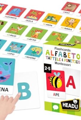 Headu Flashcards Alfabeto Tattile E Fonetico Montessori Leggi Tocca E Ascolta It23752 Gioco Educativo Per Bambini 2-5 Anni Made In Italy