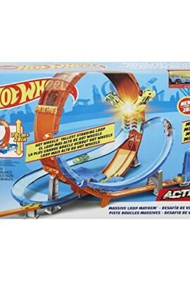 Hot Wheels - Playset Schianti Acrobatici del Loop Gigante da 71 cm Pista Macchinine con Veicolo e Lanciatore, Giocattolo per Bambini 5+Anni, HCB00
