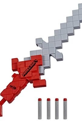 Nerf Minecraft - Spada Heartstealer, 4 dardi Nerf Elite in gommapiuma, lama in gommapiuma, blaster