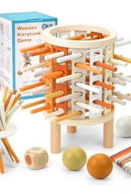 POFIBO Giochi Montessori Legno Bambini 3 4 5 6 7 + Anni Idee Regalo, giochi da tavolo bambini con bastoncini colorati e dadi, Giochi Educativi di Famiglia per Sviluppo Cognitivo per Ragazzi Ragazze