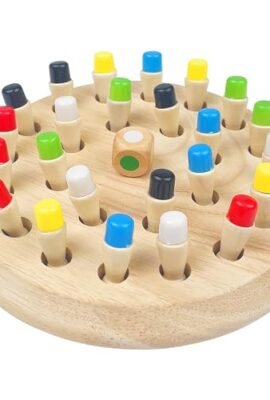 Tekenewbse Scacchi di Memoria, Giochi Montessori superiore a 3 anni Scacchi Bambini Giochi Legno, Memory Gioco Scacchi Legno, Regalo Adatto per Bambini Anziani, Giocattolo per da Allenamento Memoria