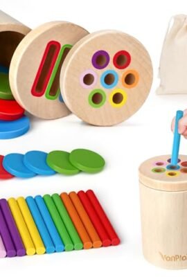 Vanplay Giochi Montessori, Giochi Legno Bambini Montessori Educativi 2 3 4 Anni Sensoriale Bambini Regalo Bambina Bimbo 2 3 Anni