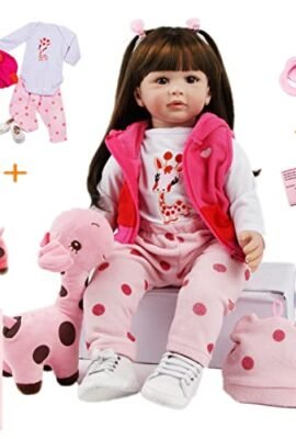 ZIYIUI Bambola Reborn Femmina 60 Cm 24 Pollici Silicone Morbido Vinile Realistico Neonate Bambole Reborn Reborn Doll Simulazione Bello Ragazza Regalo di Natale Giocattolo