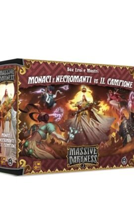 Asmodee - Massive Darkness 2: Monaci e Necromanti vs Il Campione – Box Eroi e Mostri, Espansione Gioco da Tavolo, Edizione in Italiano