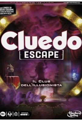 Hasbro Gaming Cluedo Escape - Club dell'Illusionista, Gioco da Tavolo in Versione Escape Room, Gioco di Strategia per 1-6 Giocatori dai 10 Anni in Su