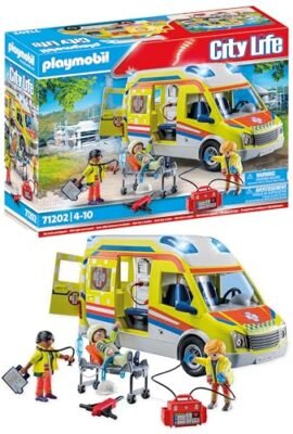 PLAYMOBIL City Life 71202 Ambulanza, con luci e Suoni, Giocattolo dai 4 Anni