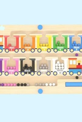 Strehknewen Gioco Labirinto Magnetico – Giocattolo Montessori in Legno per Bambini da 2 a 6 Anni, Sviluppo della Motricità Fine, Apprendimento di Colori e Numeri