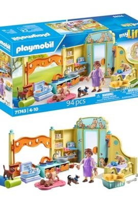 PLAYMOBIL | My Life | Casa dei Cuccioli, Set di Figurine Animali | Giocattolo per Bambini dai 4 anni | 71743, Casa dei cuccioli