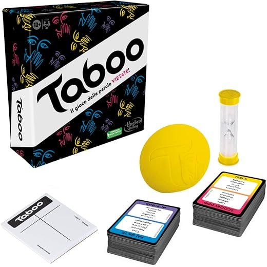 Hasbro Taboo classico, gioco di società con parole da indovinare per adulti e adolescenti, gioco da tavolo per 4 o più giocatori dai 13 anni in su