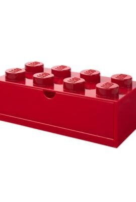 Room Copenhagen 40211731 Lego-Cassettiera impilabile con 8 pomelli, Rosso, 8 Bottoni